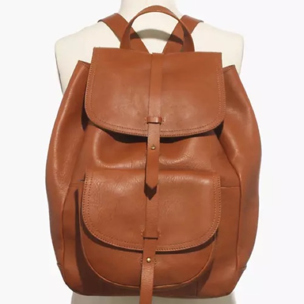 Madewell leather transport rucksack (backpack). Beautiful color camel color